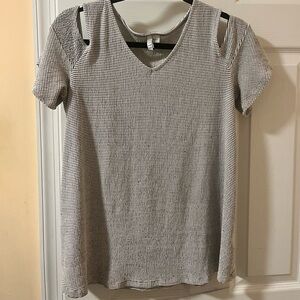 Elle Cold-Shoulder Stripe Top, Size L